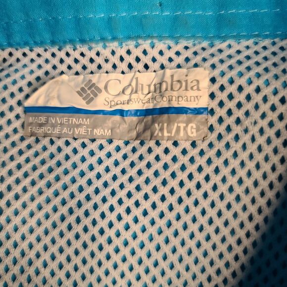 Columbia Sportswear Company Mens Button Up Shirt Blue Size L Polyester Pockets - Picture 5 of 12